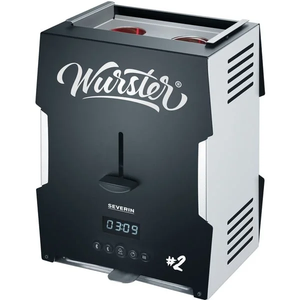 Severin Wurster WT 5005, Elektrogrill (schwarz/grau, 2.000 Watt, Würstchengrill)