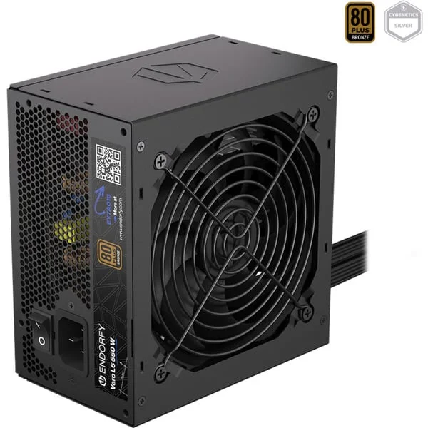 ENDORFY Vero L6 550 W, PC-Netzteil (schwarz, 1x 12-Pin High Power GPU, 2x PCIe, 550 Watt)