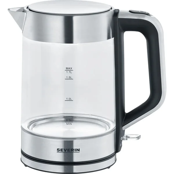 Severin Glas-Wasserkocher WK 3420 (edelstahl (gebürstet)/schwarz, 1,7 Liter)