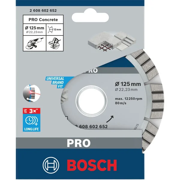 Bosch Professional PRO Concrete Diamanttrennscheibe, Ø 125mm (Bohrung 22,23mm)