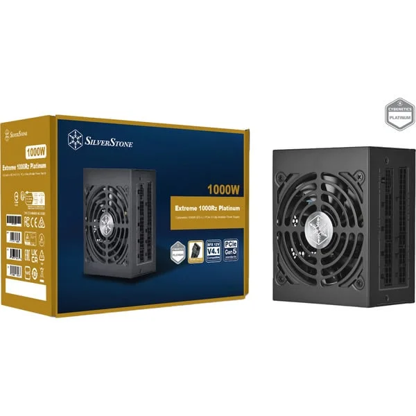 SilverStone Extreme 1000Rz Platinum, PC-Netzteil (schwarz, 2x 12-Pin High Power GPU, 8x PCIe, Kabelmanagement, 1000 Watt)
