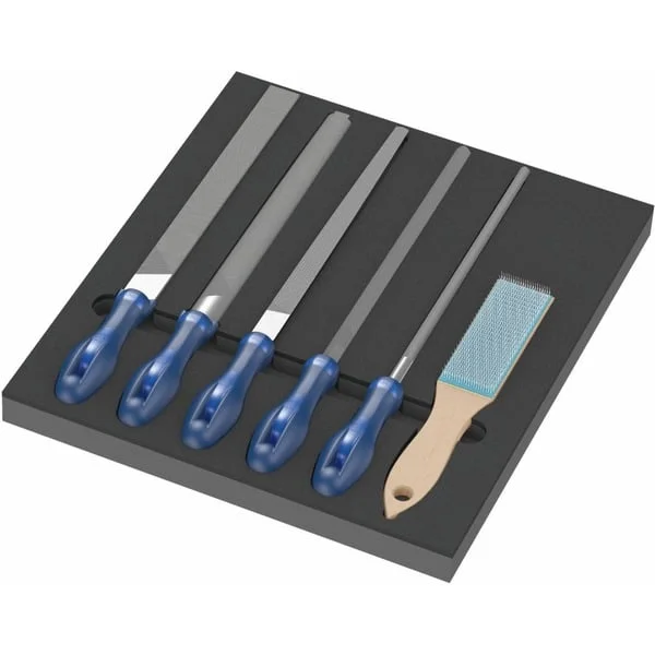 Wera 9783 Schaumstoffeinlage PFERD Feilen-Set 1, 6‑teilig (schwarz/grau, in Schaumstoffeinlage für Werkstattwagen)