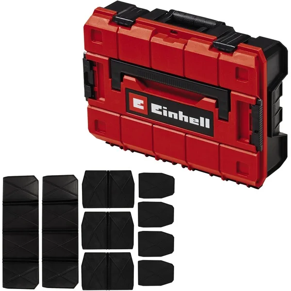 EINHELL Systemkoffer E-Case S-F incl. dividers, Werkzeugkiste (schwarz/rot, mit Trennelementen)