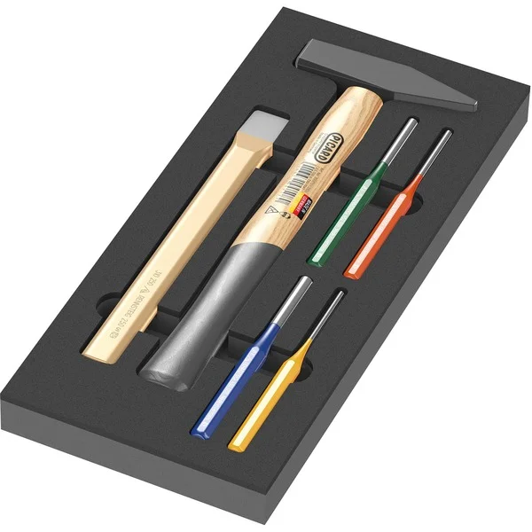 Wera 9782 Schaumstoffeinlage Hammer-Set 1, 6‑teilig (schwarz/grau, in Schaumstoffeinlage für Werkstattwagen)