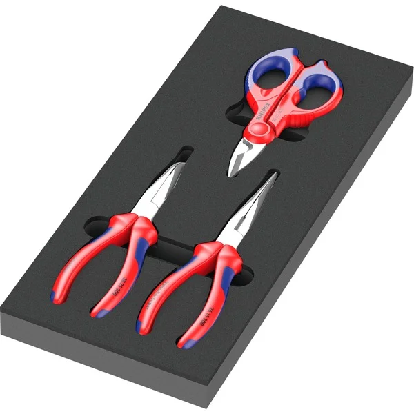 Wera 9781 Schaumstoffeinlage KNIPEX Zangen Set 2, 3‑teilig, Zangen-Set (schwarz/grau, in Schaumstoffeinlage für Werkstattwagen)
