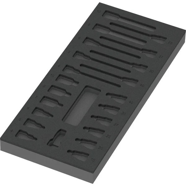 Wera 9823 Schaumstoffeinlage für Zyklop B 3/8" Bitnuss Set 1, leer (schwarz/grau, für Tool Rebel Werkstattwagen)