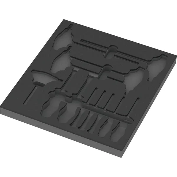 Wera 9813 Schaumstoffeinlage für Hex Schraubendreher Set 1, leer (schwarz/grau, für Tool Rebel Werkstattwagen)