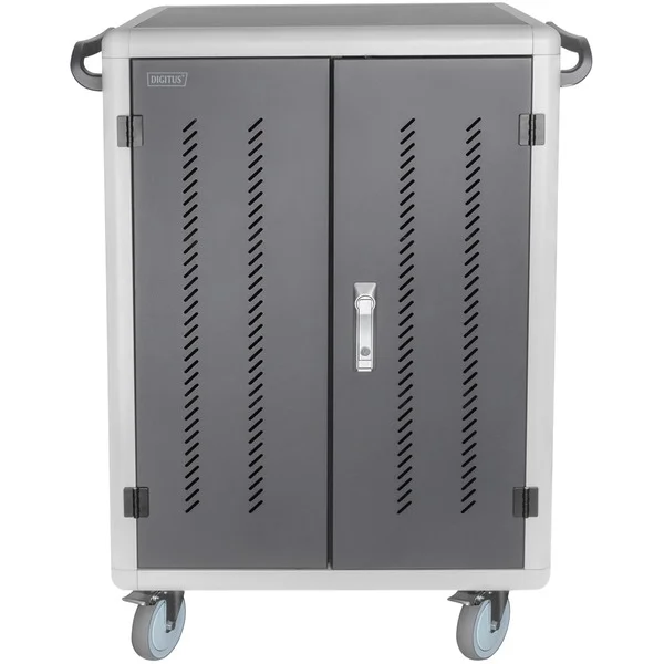 Digitus Mobiler Ladeschrank, 30 Ladestationen, für Notebooks/Tablets bis 15,6" (schwarz, inkl. USB-A, Lüfter, UV-C Lampen, Datensynchronisation)