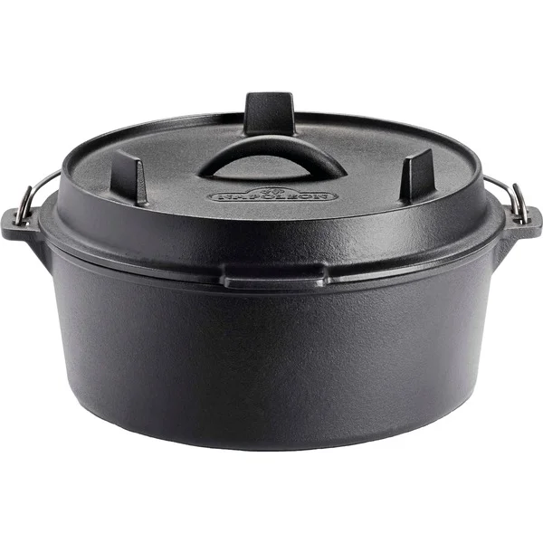 Napoleon Gusseisen Dutch Oven mit Deckel, Topf (schwarz, Ø 28cm, 6 Liter)
