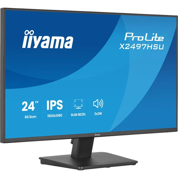 iiyama ProLite X2497HSU-B1, LED-Monitor (60.5 cm (23.8 Zoll), schwarz (matt), FullHD, IPS, HDMI, DP, USB-Hub, Lautsprecher, 120Hz Panel)