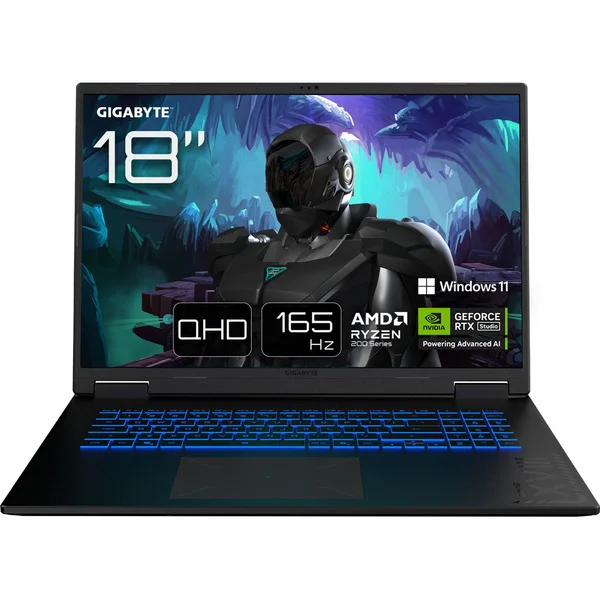 GIGABYTE GAMING A18 3WHK3DEC64SH, Gaming-Notebook (schwarz, AMD Ryzen 7 260, NVIDIA GeForce RTX 5070, 32 GB DDR5, 1 TB (1 TB SSD), Windows 11 Home)