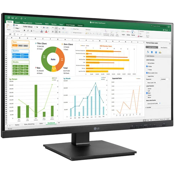 LG 27BN65Q-B Generalüberholt, LED-Monitor (68.5 cm (27 Zoll), schwarz, QHD, AH-IPS, AMD Free-Sync, USB-Hub)