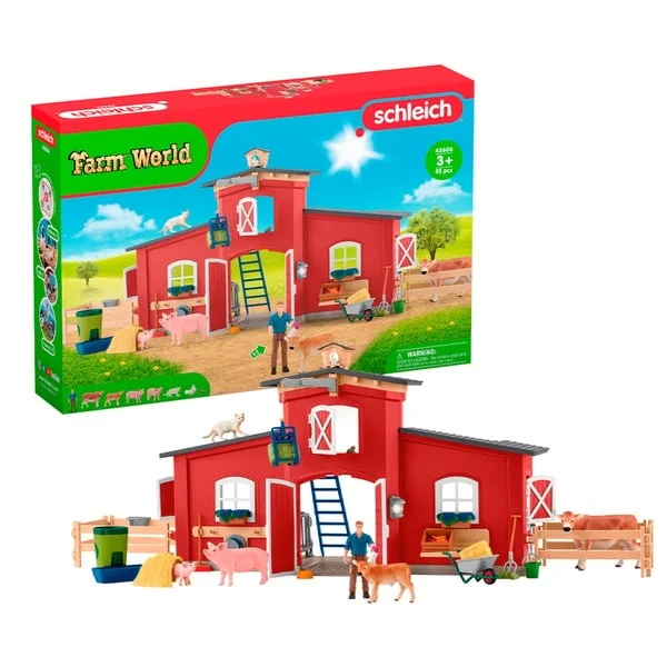 Schleich Farm World Große Farm mit Tieren & Zubehör, Spielgebäude