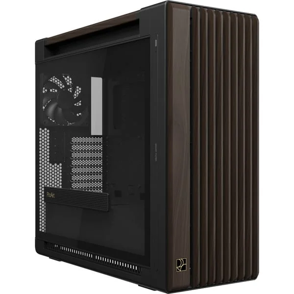 ASUS PROART PA602 WALNUT WOOD TG PWM MODERN BLACK, Tower-Gehäuse (braun/holz, Tempered Glass)