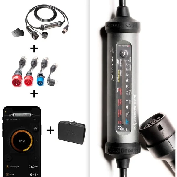 Juice Technology JUICE BOOSTER 3 air Country EU Traveller Set, Wallbox (anthrazit/schwarz, 1,4 - 11 kW, 3,1 Meter Kabel)