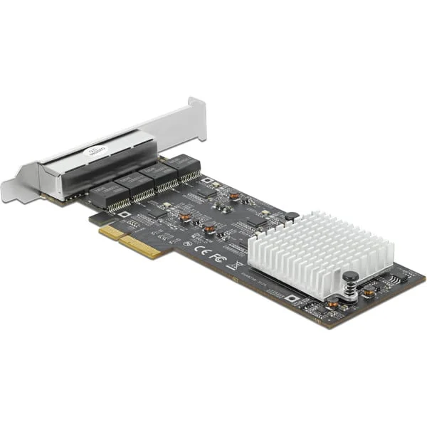 DeLOCK PCI Express x4 zu 4 x RJ45 2,5 GbE, LAN-Adapter