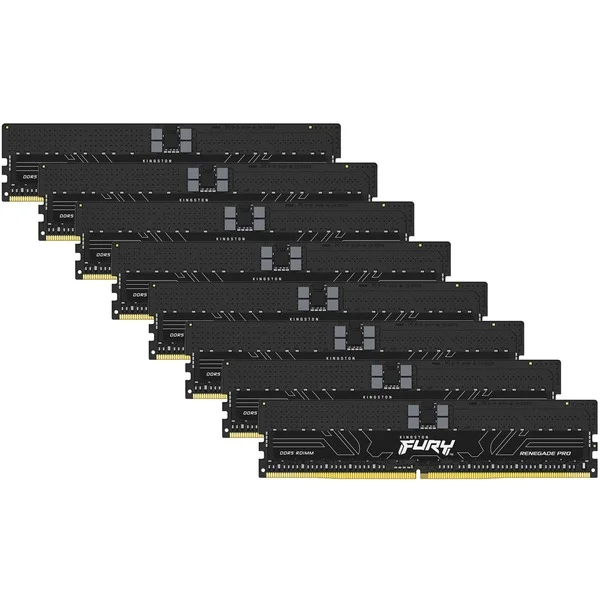 Kingston FURY DIMM 128 GB DDR5-6000 (8x 16 GB) Octa-Kit ECC, Arbeitsspeicher (schwarz, KF560R32RBEK8-128, Renegade Pro, Registered, INTEL XMP, AMD EXPO)