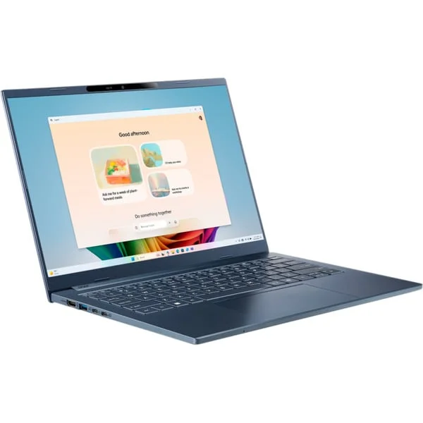 Acer Aspire 14 AI (A14-11M-X7MH), Notebook (blau, Qualcomm Snapdragon X X1-26-100, Qualcomm Adreno GPU, 16 GB LPDDR5X, 512 GB (512 GB SSD), Windows 11 Home)