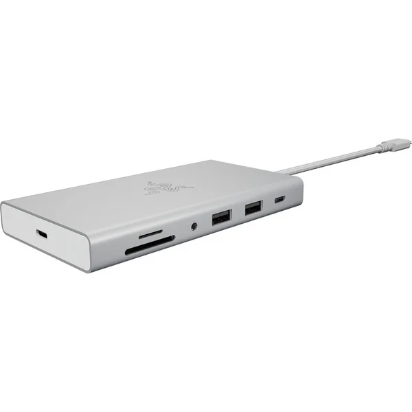 Razer USB-C Dock - Mercury, Dockingstation (silber, USB-A, USB-C, Gigabit LAN, HDMI, PD)