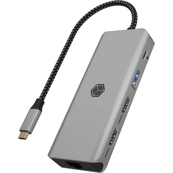 ICY BOX IB-DK4012-CPD, Dockingstation (aluminium, HDMI, USB-A, DisplayPort, SD/microSD-Kartenleser)