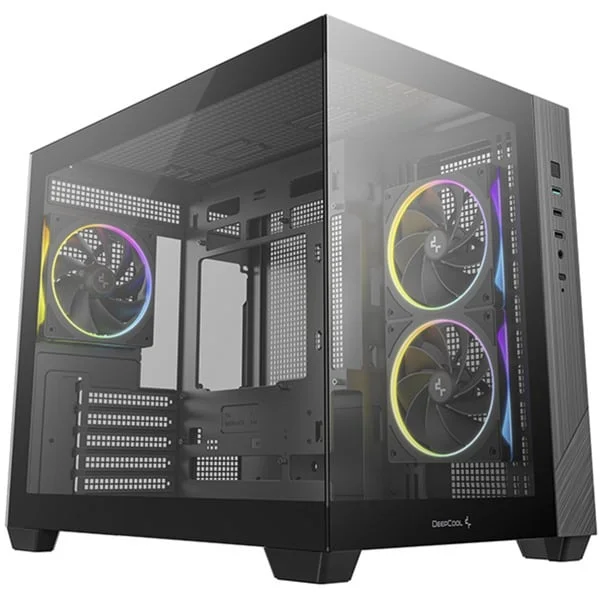 DeepCool CG330 3F, Tower-Gehäuse (schwarz, Panorama-Design)