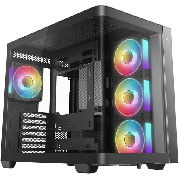 DeepCool CG530U 4F, Tower-Gehäuse (schwarz, Gebogene Glasvitrine)