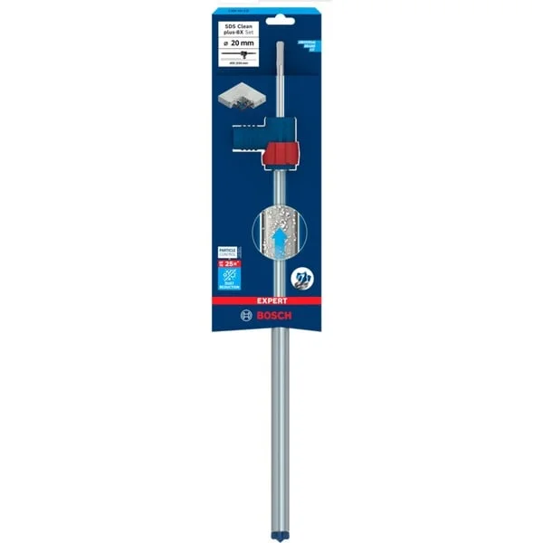 Bosch Professional EXPERT Hammerbohrer SDS Clean plus-8X Set, Ø 20mm (Arbeitslänge 400mm, Saugbohrer inkl. Absauganschluss)