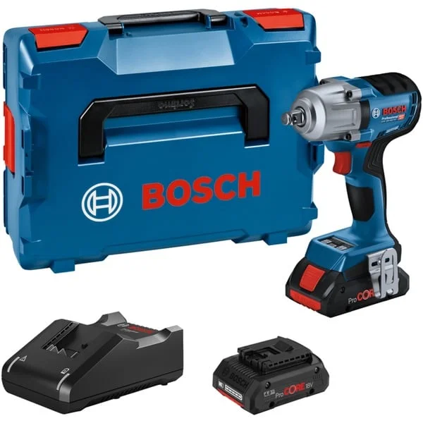 Bosch Professional Akku-Schlagschrauber GDS 18V-450 HC Professional, 18Volt (blau/schwarz, 2x Li-Ion Akku ProCORE18V 4,0Ah, Bluetooth Modul, in L-BOXX)