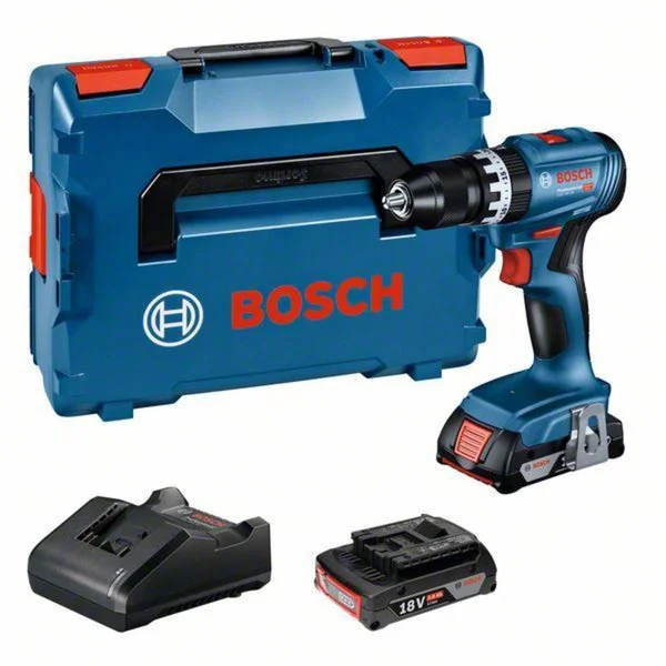 Bosch Professional Akku-Schlagbohrschrauber GSB 18V-45 Professional, 18Volt (blau/schwarz, 2x Li-Ionen Akku 2,0Ah, in L-BOXX)