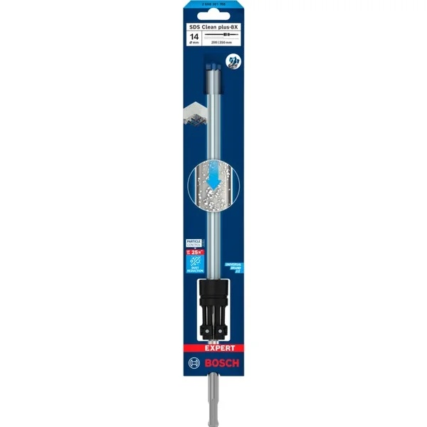 Bosch Professional EXPERT Hammerbohrer SDS Clean plus-8X, Ø 14mm (Arbeitslänge 200mm, Saugbohrer)