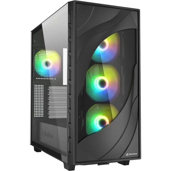 Sharkoon Rebel C80G RGB , Tower-Gehäuse (schwarz, Tempered Glass)