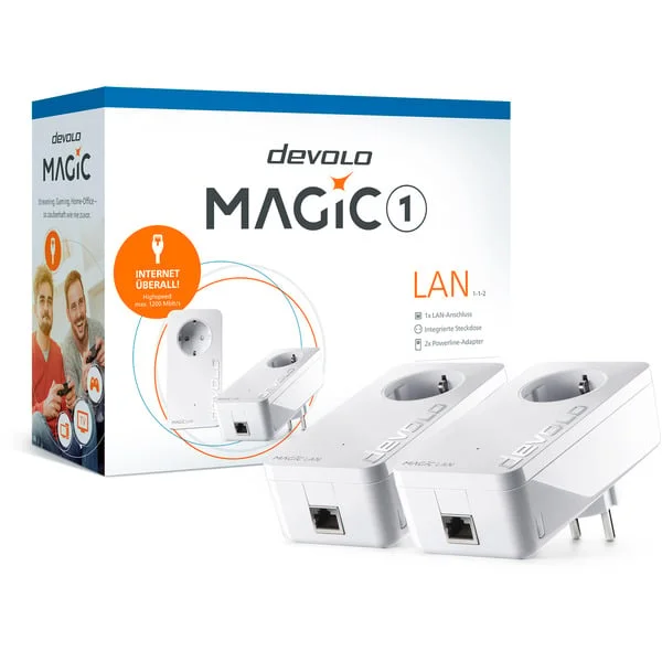 devolo Magic 1 LAN 1-1-2 Starter Kit, Powerline (zwei Adapter)