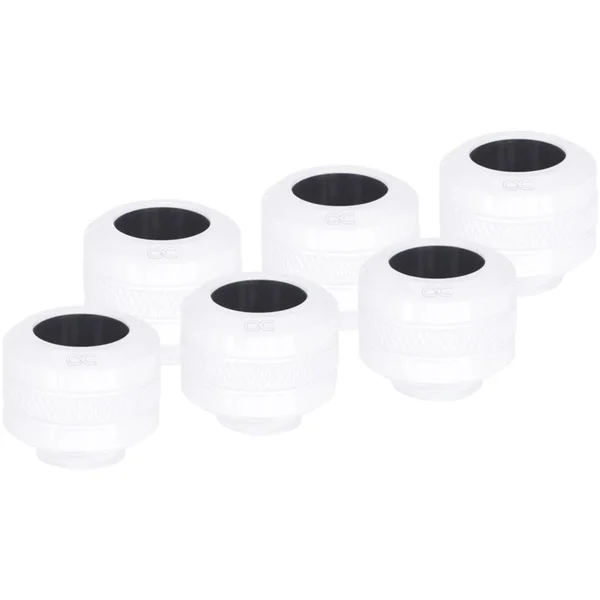 Alphacool Eiszapfen PRO 13mm HardTube Anschraubtülle G1/4 - White, Verbindung (weiß/schwarz, 6er Set)