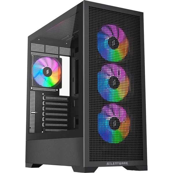Silentware Core 100 ARGB , Tower-Gehäuse (schwarz, Tempered Glass)