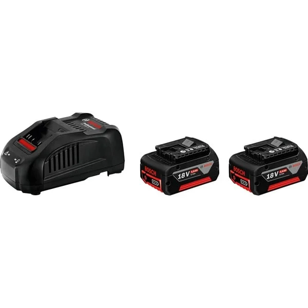 Bosch Professional PRO Starter-Set 18V (2x GBA 18V 5.0Ah + GAL 1880 CV Professional), Ladegerät (schwarz, 2x Akku + Ladegerät, AMPShare Alliance)
