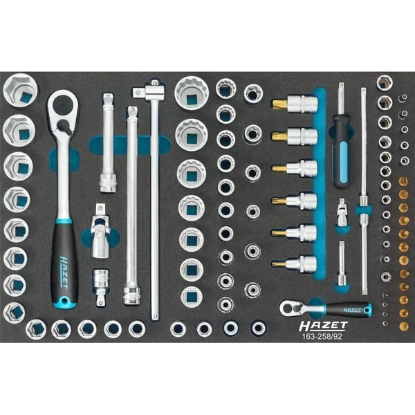 Hazet Steckschlüssel-Satz 163-258/92, 1/4" und 1/2", Werkzeug-Set (92-teilig)