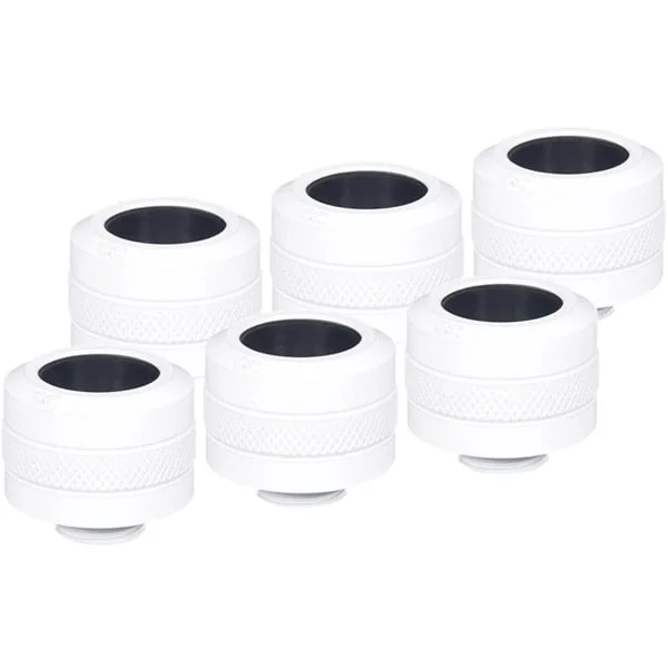 Alphacool Eiszapfen PRO 16mm HardTube Fitting G1/4 - White, Verbindung (weiß, 6er Set)