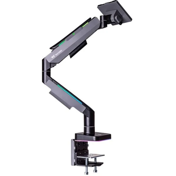 Thermaltake Single RGB Gaming Monitor Arm, Monitorhalterung (schwarz, für Monitore 17" - 49")