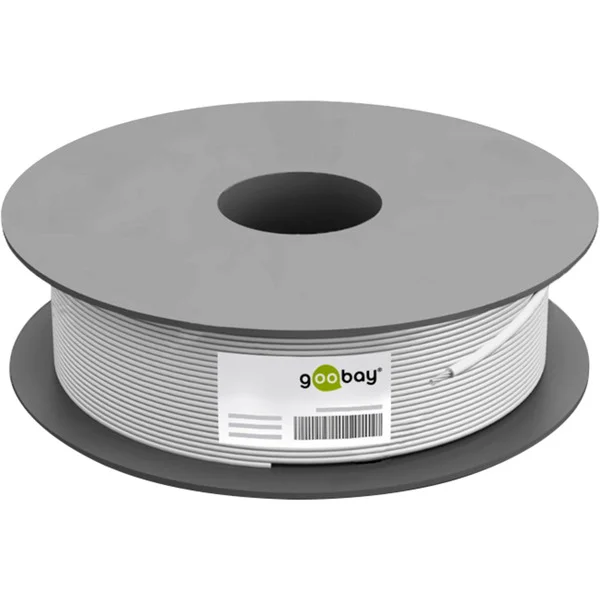 goobay Netzwerkkabel Cat.6, U/UTP (grau, 100 Meter, flexibel)