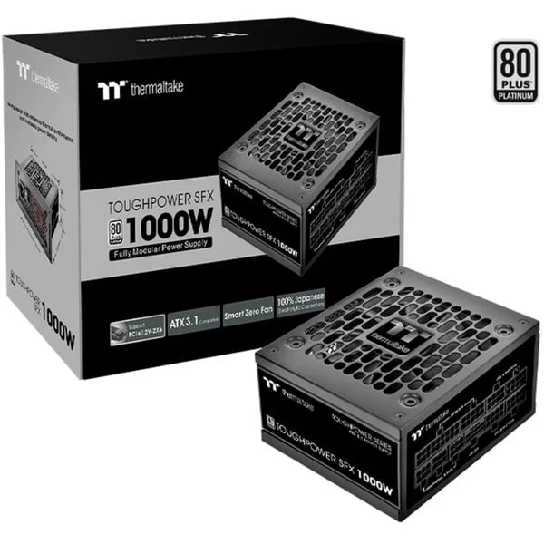 Thermaltake TT Toughpower SFX Platinum 1000W, PC-Netzteil (schwarz, 1x 12VHPWR, 2x PCIe, Kabelmanagement, 1000 Watt)