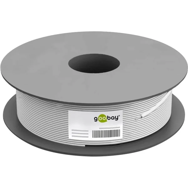 goobay Netzwerkkabel Cat.6, S/FTP (PiMF) (grau, 100 Meter, flexibel)