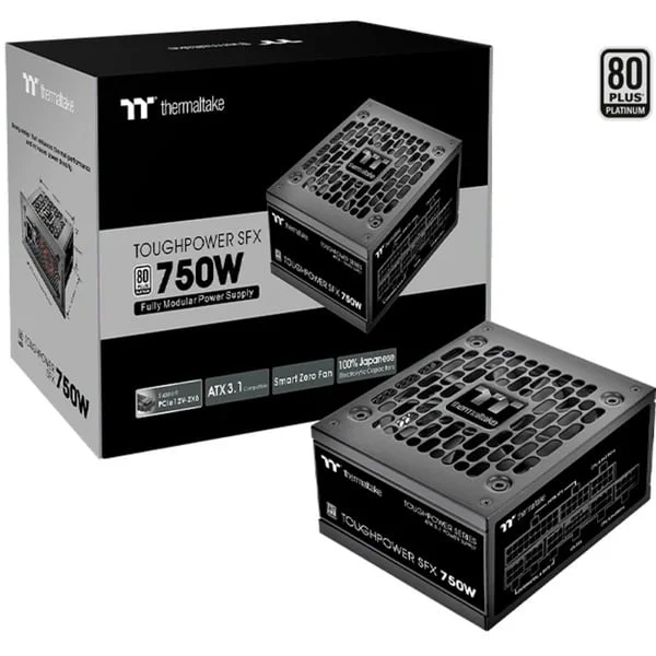Thermaltake Toughpower SFX Platinum 750W, PC-Netzteil (schwarz, 1x 12VHPWR, 2x PCIe, Kabelmanagement, 750 Watt)