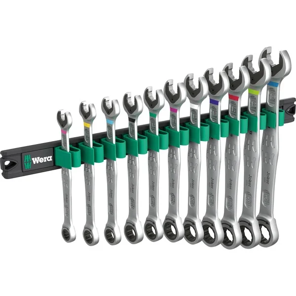 Wera 9630 Magnetleiste 6000 Joker 1, 11-teilig, Schraubenschlüssel (Ringratschenschlüssel mit Haltefunktion)