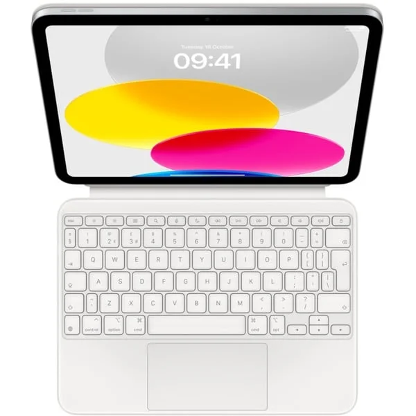Apple Magic Keyboard Folio für iPad (10. Generation), Tastatur (weiß, UK-Layout, Scherenmechanik)