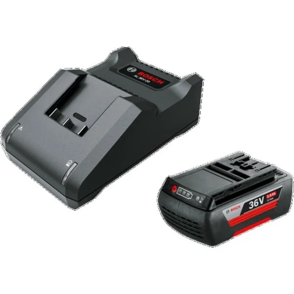 Bosch Heimwerken & Garten Starter-Set 36V (GBA 36V 2.0Ah + AL 36V-20) (schwarz, 36V POWER FOR ALL, Akku + Ladegerät)