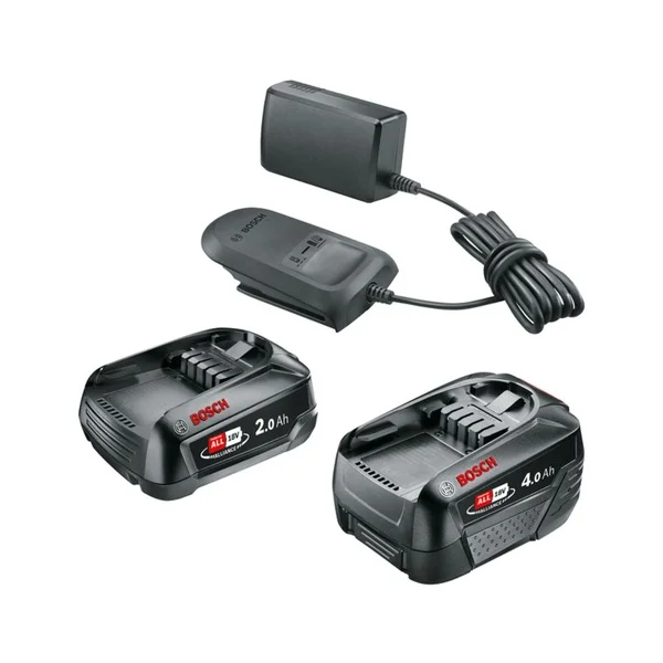Bosch Heimwerken & Garten Starter-Set 18V (PBA 2.0Ah + PBA 4.0Ah + AL 18V-20) (schwarz, 2x Akku + Ladegerät, POWER FOR ALL ALLIANCE)