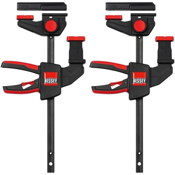 BESSEY 2x Einhand-Tischzwinge EZR15SET (schwarz/rot, 150 / 60)