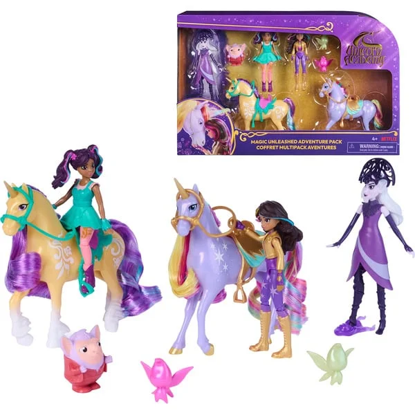 Spin Master Unicorn Academy - Abenteuer-Set, mit Ravenzella, Sophia, Ava, Wildstar, Leaf, Spielfigur