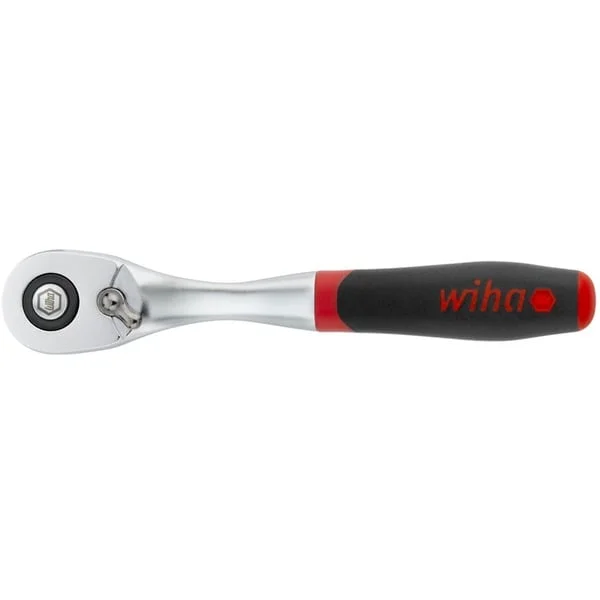 Wiha Umschaltknarre 1/4", Druckknopf und Kugelsicherung (schwarz/rot)