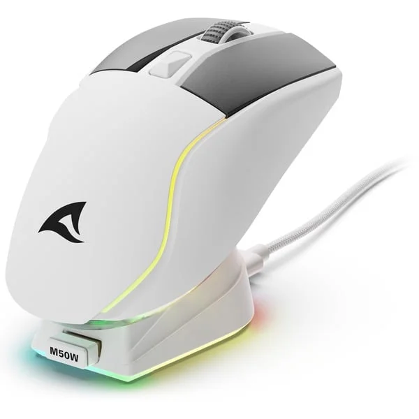 Sharkoon SKILLER SGM50W, Gaming-Maus (weiß, inkl. Ladestation)